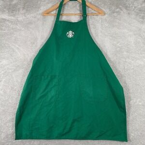Starbucks Barista Apron Coffee Logo Green Tie Waist 2 Pocket Employee Uniform